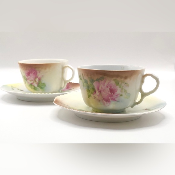 Rosenthal Floral Porcelain Tea Cups and Saucers - Antique - Picture 12 of 12